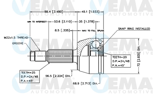 Joint Kit, drive shaft (18663)
