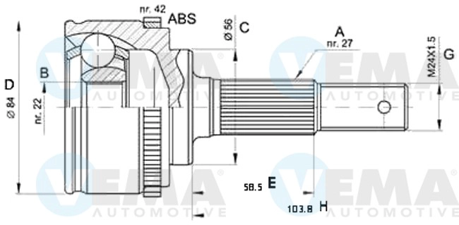 Joint Kit, drive shaft (18700)