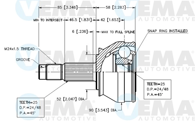 Joint Kit, drive shaft (18610)