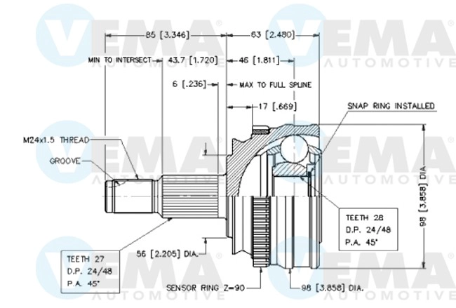 Joint Kit, drive shaft (18256)