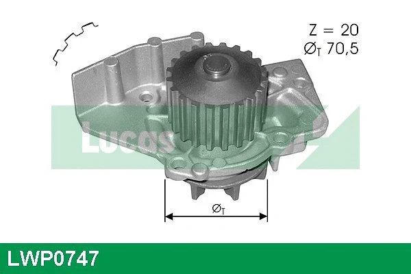 Water Pump, engine cooling (LWP0747)