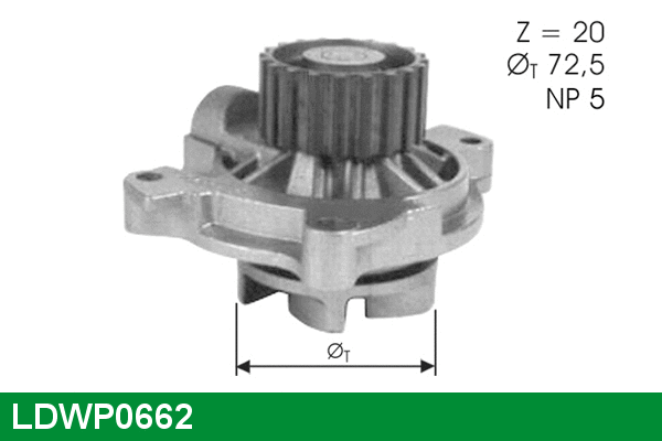 Water Pump, engine cooling (LDWP0662)