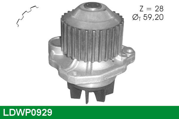 Water Pump, engine cooling (LDWP0929)