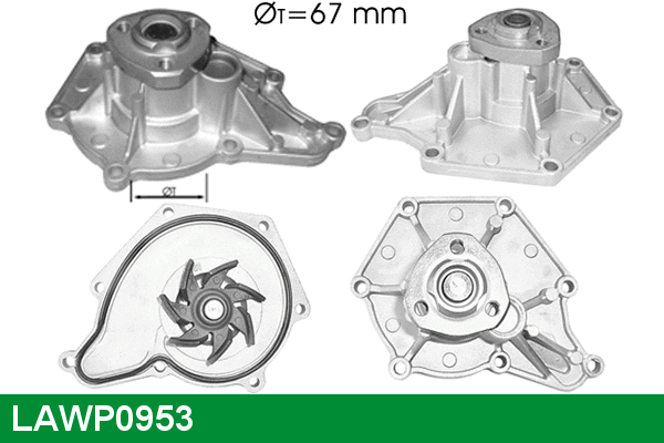 Water Pump, engine cooling (LAWP0953)