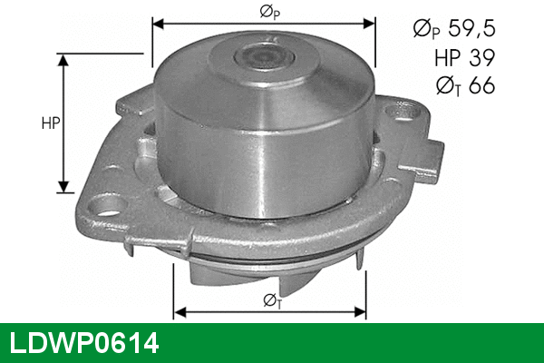 Water Pump, engine cooling (LDWP0614)