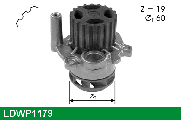 Water Pump, engine cooling (LDWP1179)