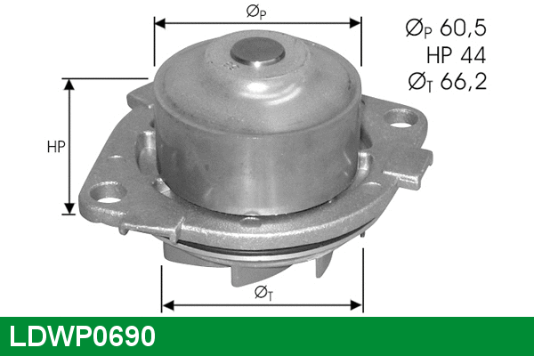 Water Pump, engine cooling (LDWP0690)