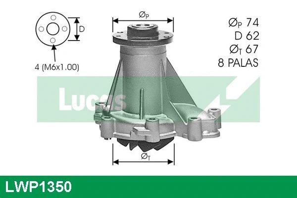 Water Pump, engine cooling (LWP1350)