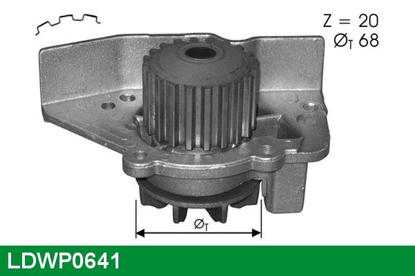 Water Pump, engine cooling (LDWP0641)
