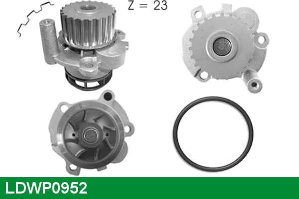 Water Pump, engine cooling (LDWP0952)
