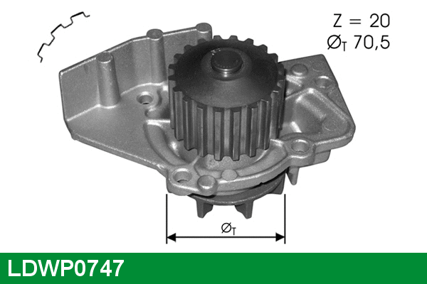 Water Pump, engine cooling (LDWP0747)