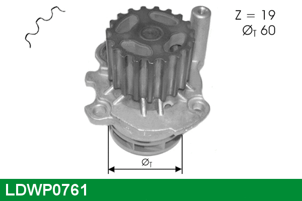 Water Pump, engine cooling (LDWP0761)