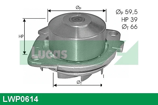 Water Pump, engine cooling (LWP0614)