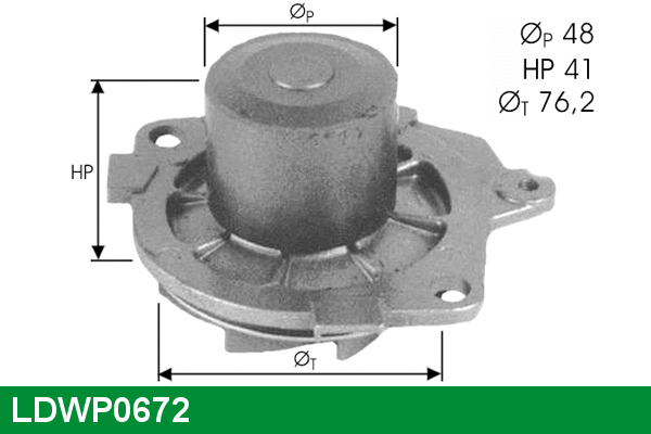Water Pump, engine cooling (LDWP0672)