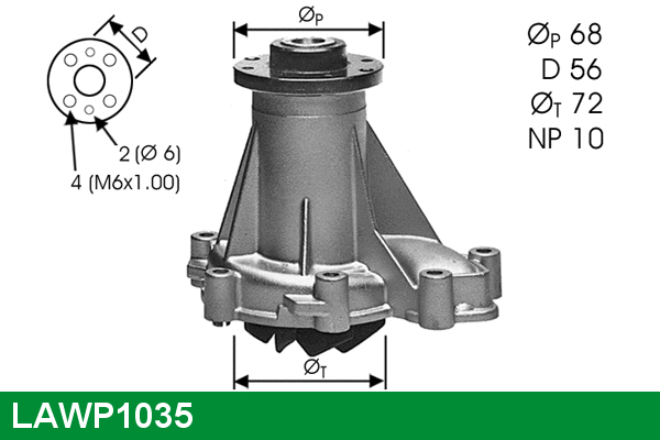 Water Pump, engine cooling (LAWP1035)