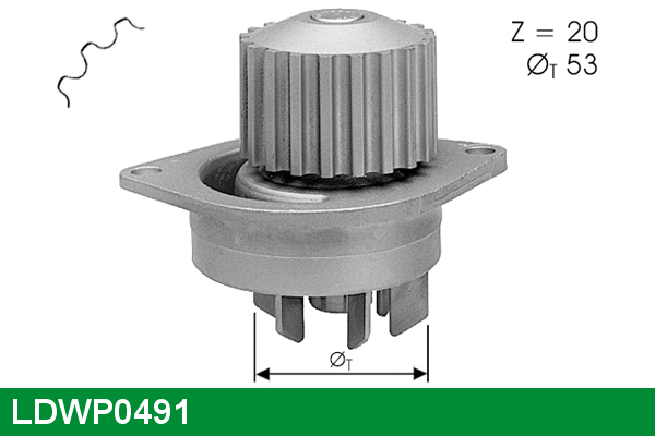Water Pump, engine cooling (LDWP0491)