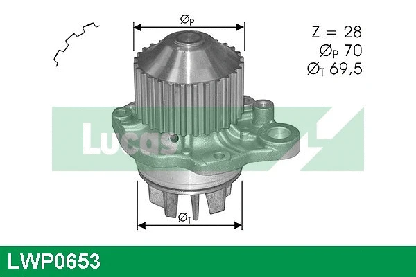 Water Pump, engine cooling (LWP0653)