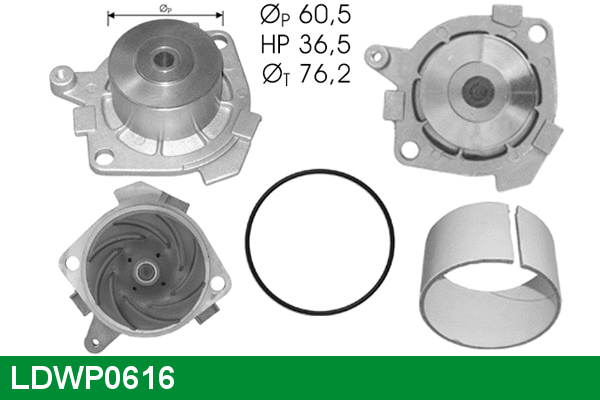 Water Pump, engine cooling (LDWP0616)