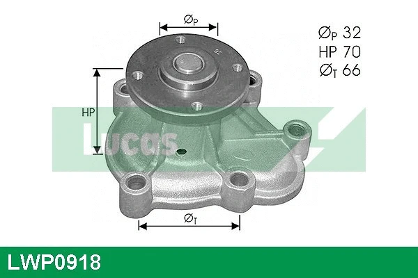 Water Pump, engine cooling (LWP0918)