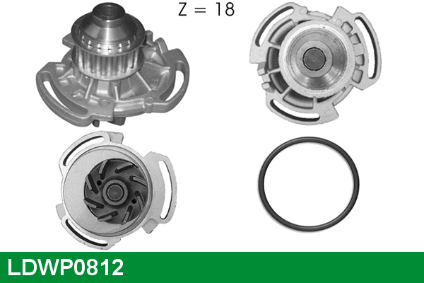Water Pump, engine cooling (LDWP0812)
