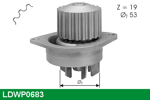 Water Pump, engine cooling (LDWP0683)