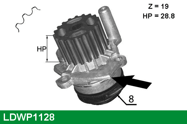 Water Pump, engine cooling (LDWP1128)
