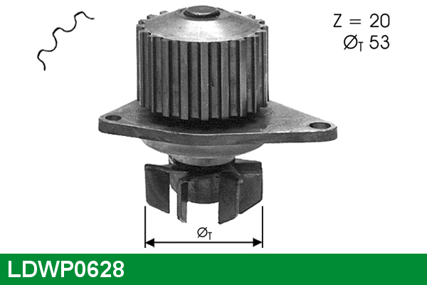 Water Pump, engine cooling (LDWP0628)