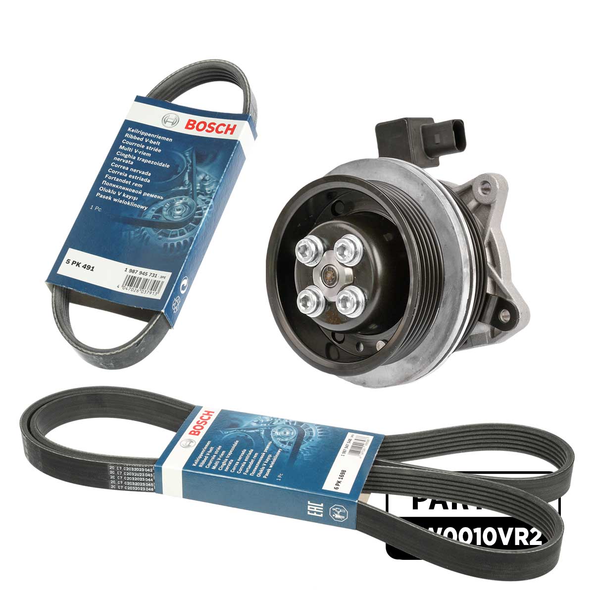 Water Pump + V-Ribbed Belt Kit (PW0010VR2)