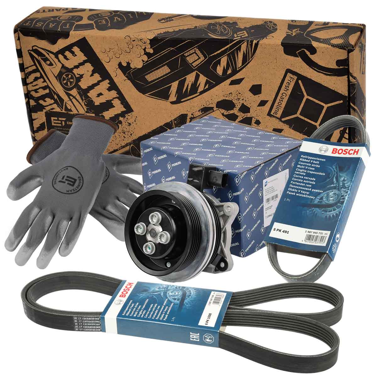 Water Pump + V-Ribbed Belt Kit (PW0010VR3)