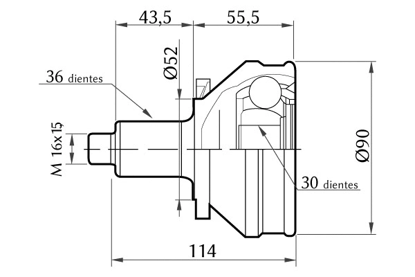 Joint Kit, drive shaft (1860.0068010)