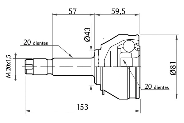 Joint Kit, drive shaft (1860.0068020)