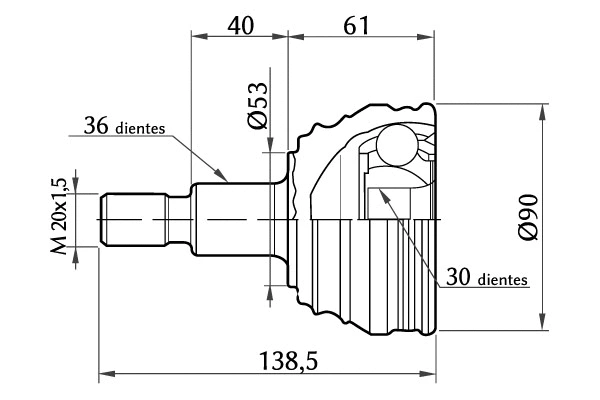 Joint Kit, drive shaft (1860.0068012)