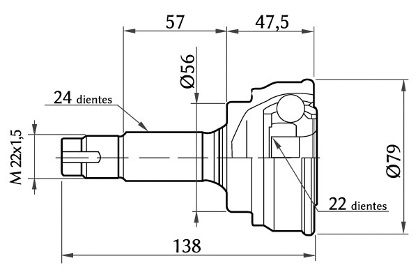 Joint Kit, drive shaft (1860.0068022)