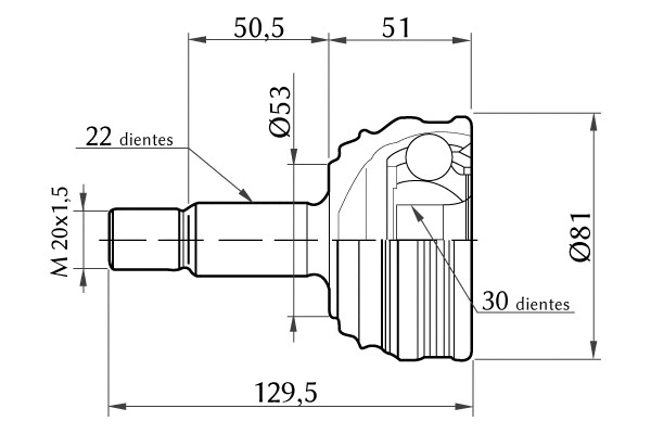 Joint Kit, drive shaft (1860.0068018)