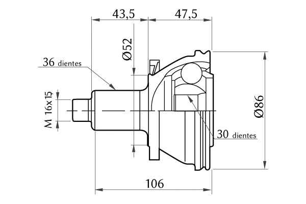 Joint Kit, drive shaft (1860.0068015)
