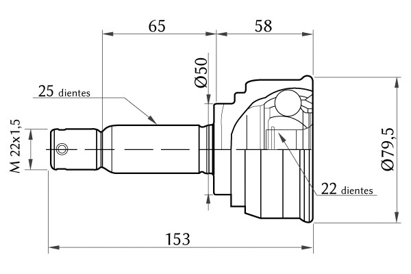 Joint Kit, drive shaft (1860.0068004)
