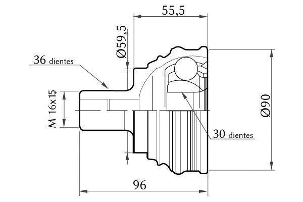 Joint Kit, drive shaft (1860.0068002)