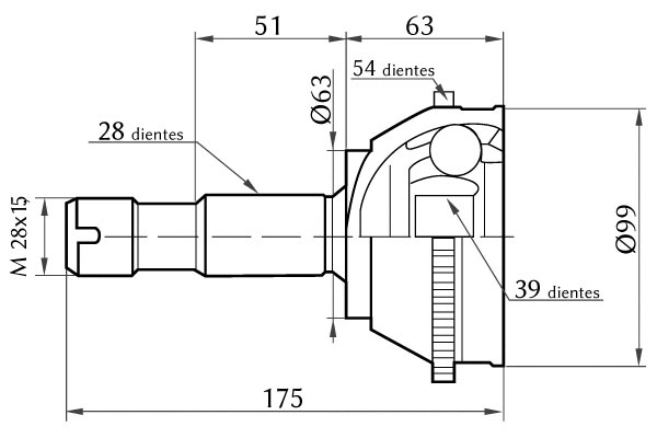Joint Kit, drive shaft (1860.0068001)