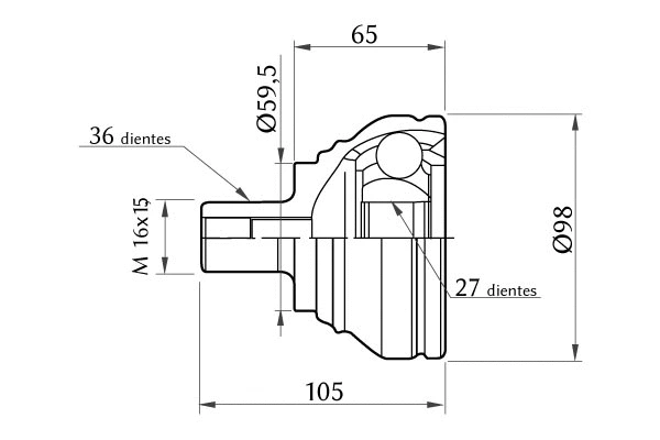 Joint Kit, drive shaft (1860.0068013)