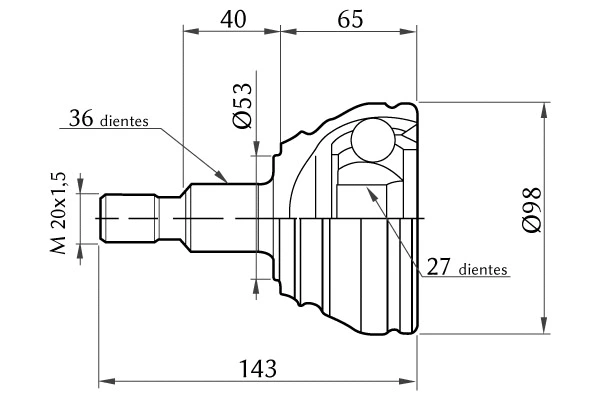 Joint Kit, drive shaft (1860.0068016)