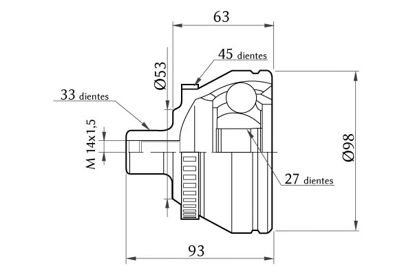 Joint Kit, drive shaft (1860.0068008)