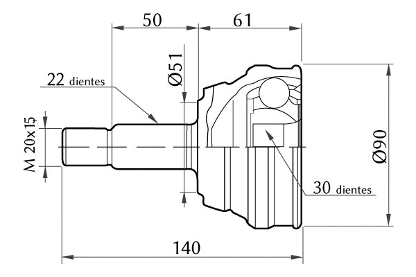 Joint Kit, drive shaft (1860.0068011)