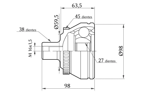 Joint Kit, drive shaft (1860.0068007)