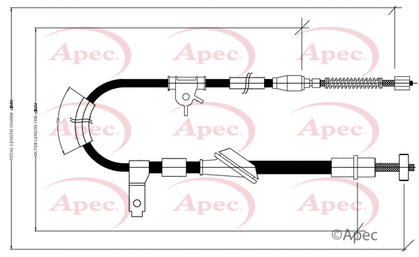 Cable Pull, parking brake (CAB1445)