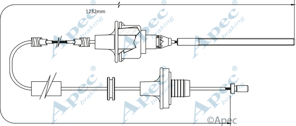 Cable Pull, clutch control (CAB5006)