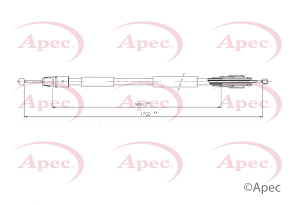 Cable Pull, parking brake (CAB1758)
