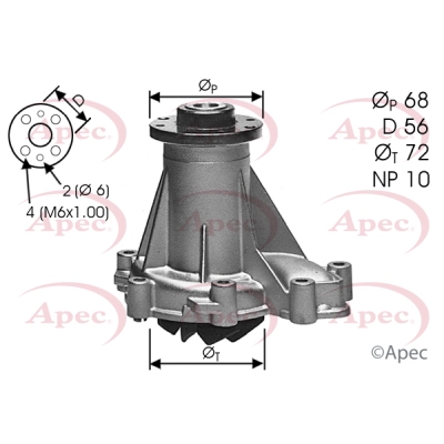 Water Pump, engine cooling (AWP1357)