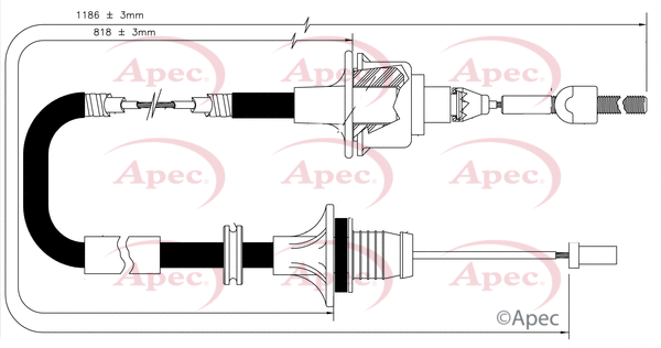 Cable Pull, clutch control (CAB5007)