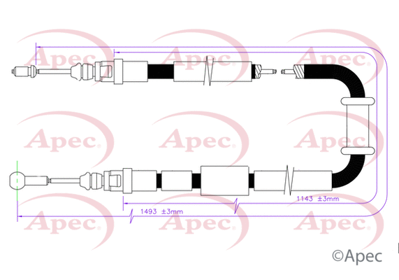 Cable Pull, parking brake (CAB1755)