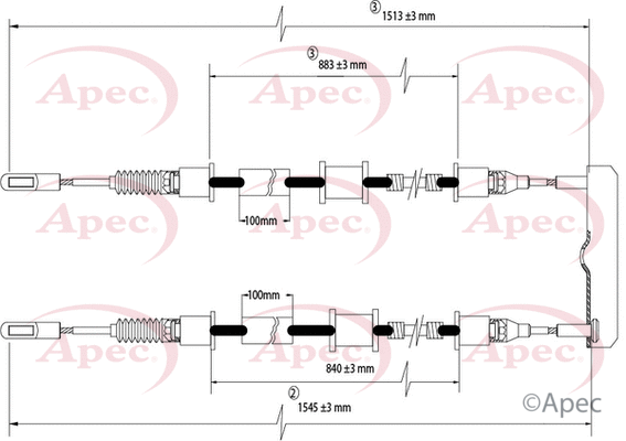 Cable Pull, parking brake (CAB1483)